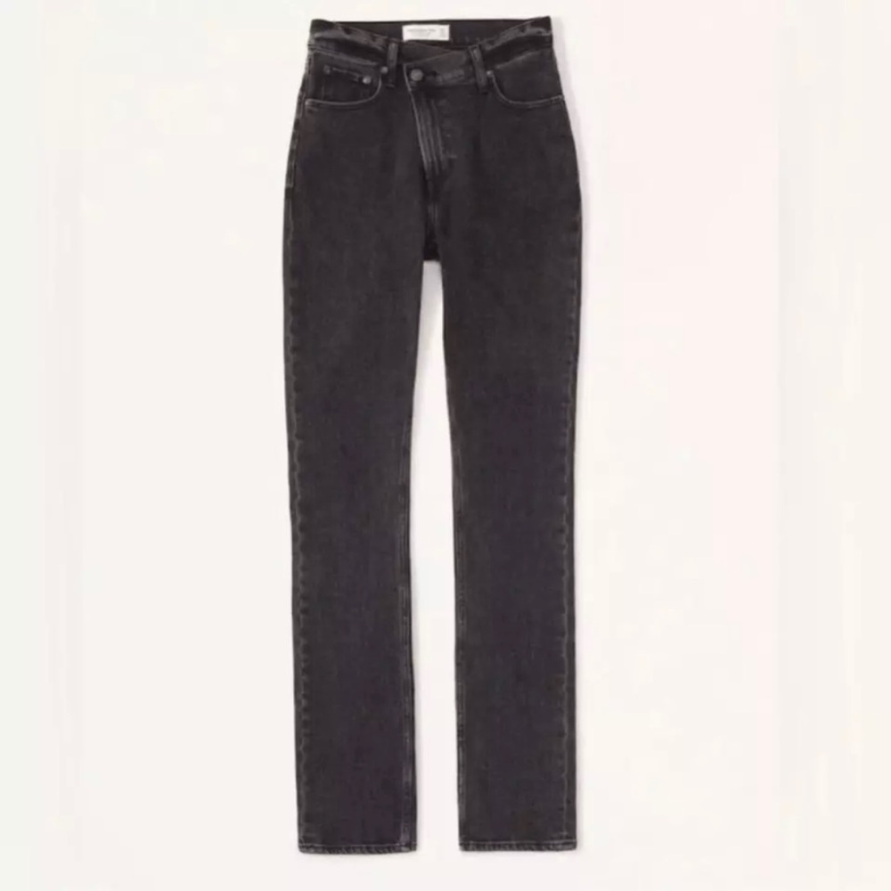 Abercrombie & Fitch 90s Straight Ultra High Rise Curve Love Criss Cross Long 4